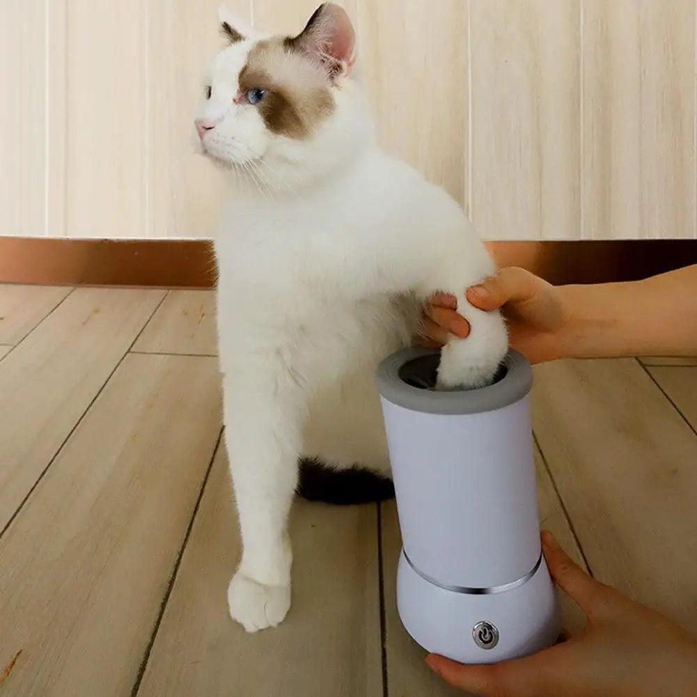 Automatic Portable Dog Paw Washer and Electric Massager for Small to Medium Dogs and Cats, USB Rechargeable