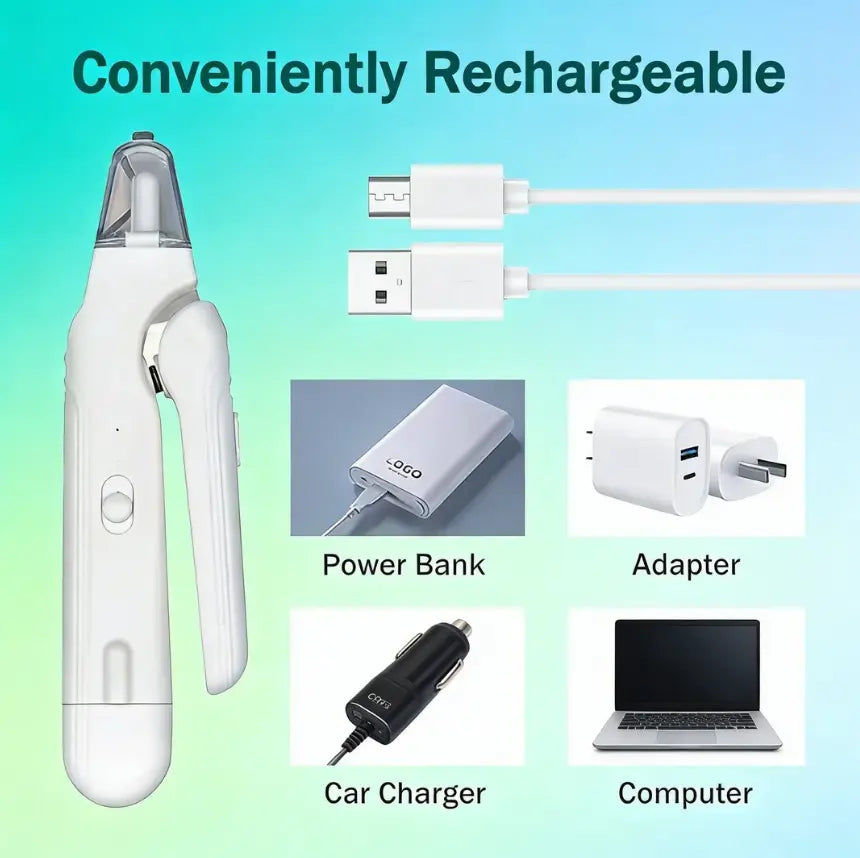Petpetcut 2 Pro Electric Pet Nail Grinder and Trimmer Kit for Dogs and Cats, Rechargeable and Ultra Quiet, Ideal for Small and Large Breeds with 4-Hour Battery Life