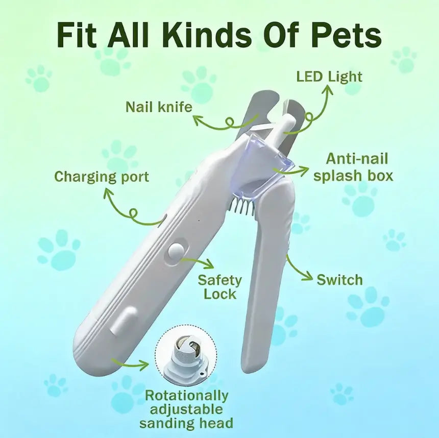 Petpetcut 2 Pro Electric Pet Nail Grinder and Trimmer Kit for Dogs and Cats, Rechargeable and Ultra Quiet, Ideal for Small and Large Breeds with 4-Hour Battery Life