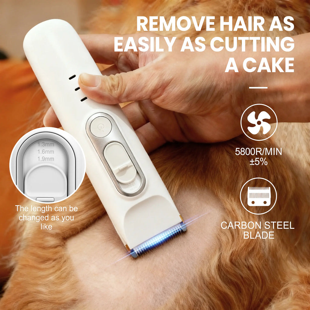 Professional 3-in-1 Pet Grooming Kit with Dual Trimmers, 15 Accessories, High-Speed 5800 RPM Motor, Rechargeable Battery, and Waterproof Design