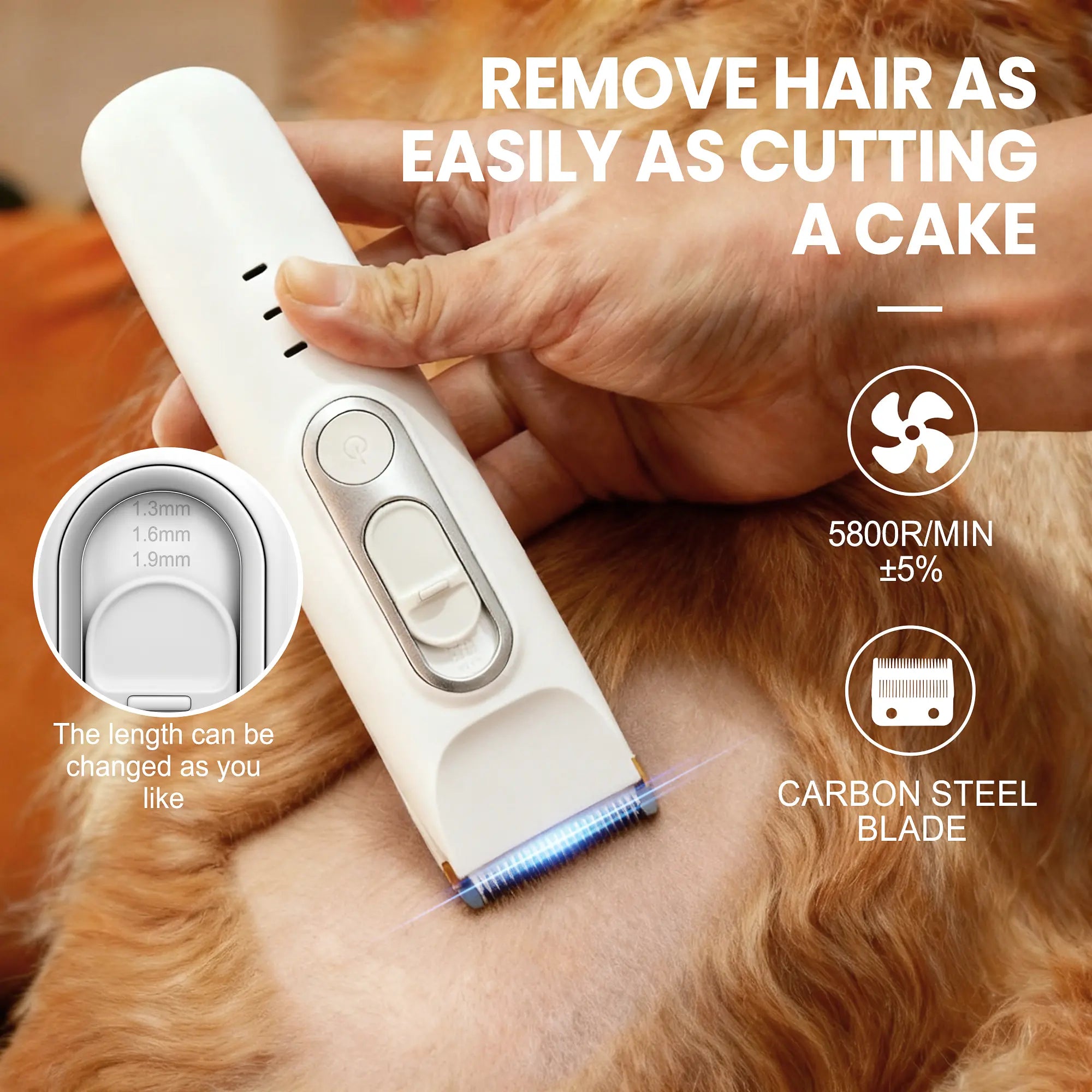 Professional 3-in-1 Pet Grooming Kit with Dual Trimmers, 15 Accessories, High-Speed 5800 RPM Motor, Rechargeable Battery, and Waterproof Design