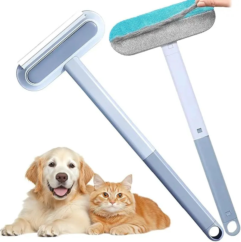 4-in-1 Reusable Lint Remover Broom with 17.7-Inch Standard Handle - Effective Pet Hair Removal Tool for Furniture and Car Seats (Single Pack)