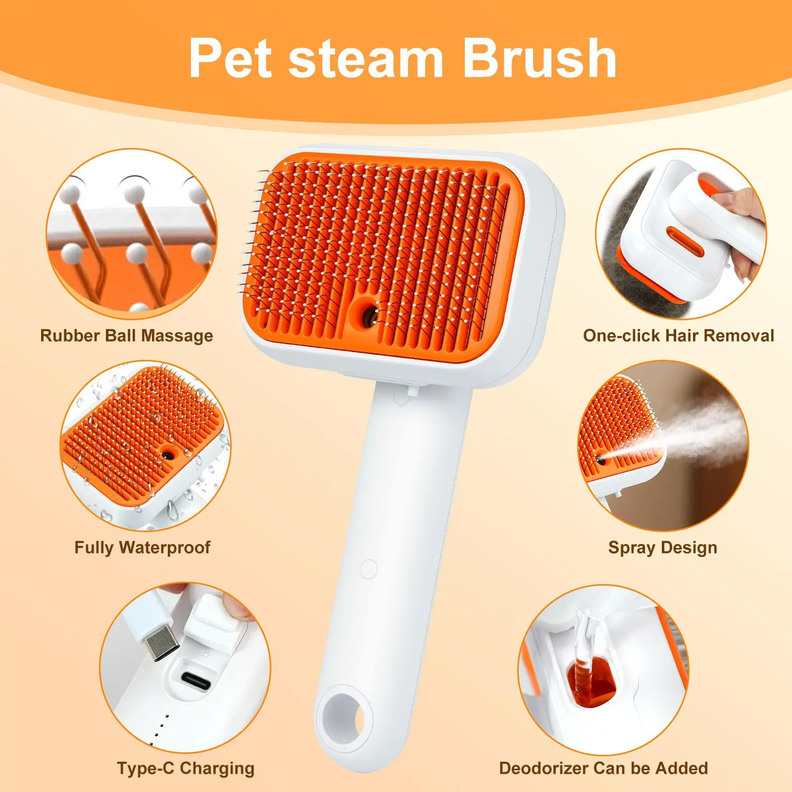 PetVibe™ 3-in-1 Cordless Nano-Steam Pet Grooming Brush