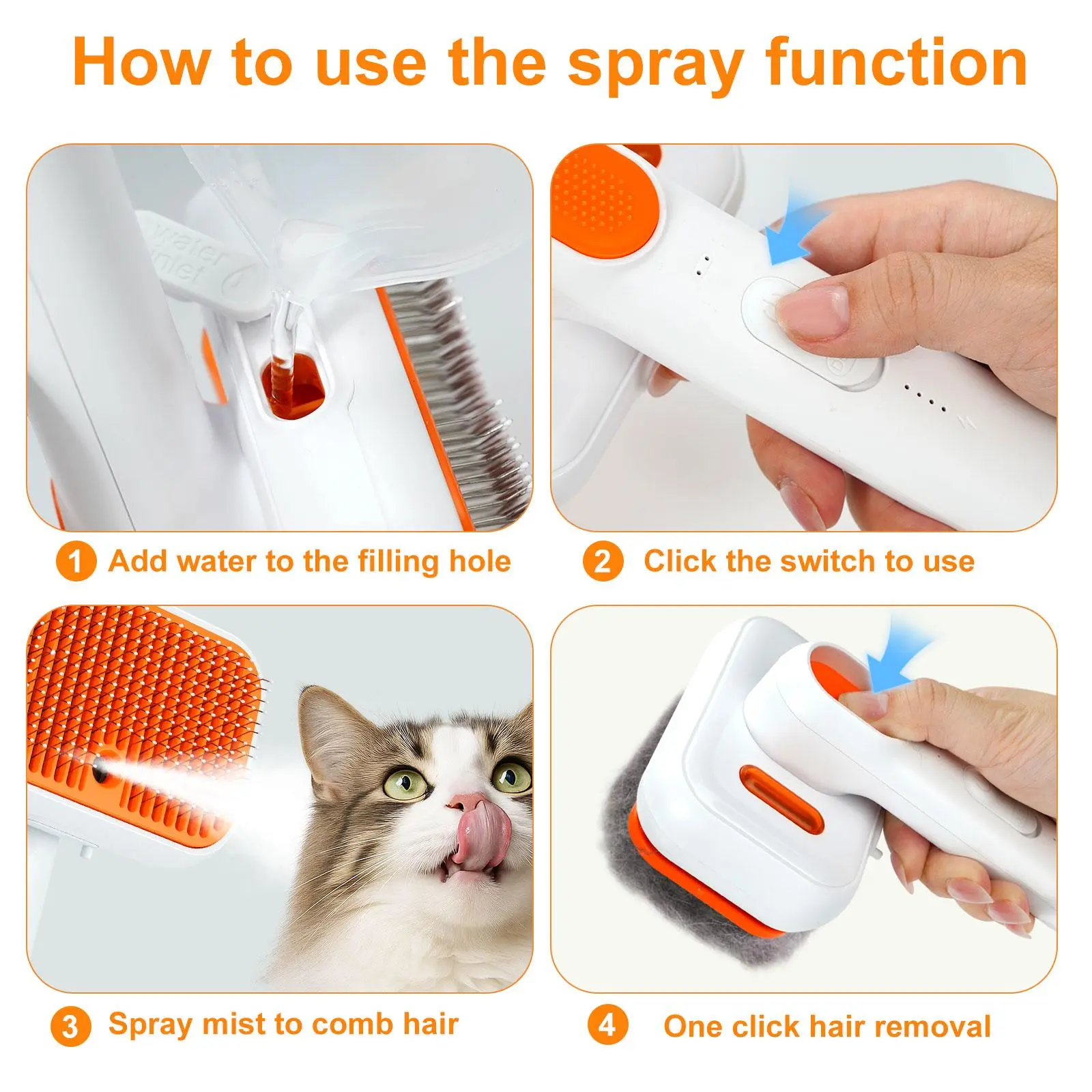 PetVibe™ 3-in-1 Cordless Nano-Steam Pet Grooming Brush