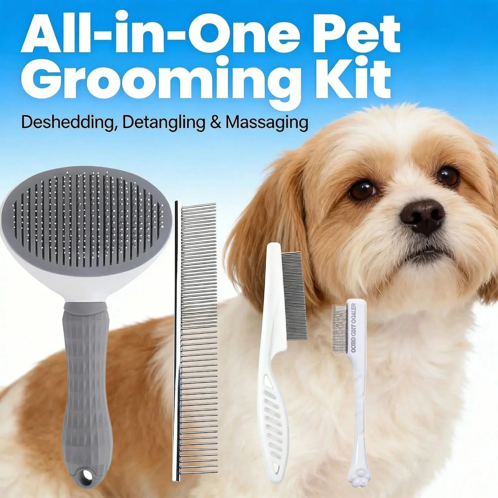 PetVibe™ 4-in-1 Professional Pet Grooming & Shedding Kit