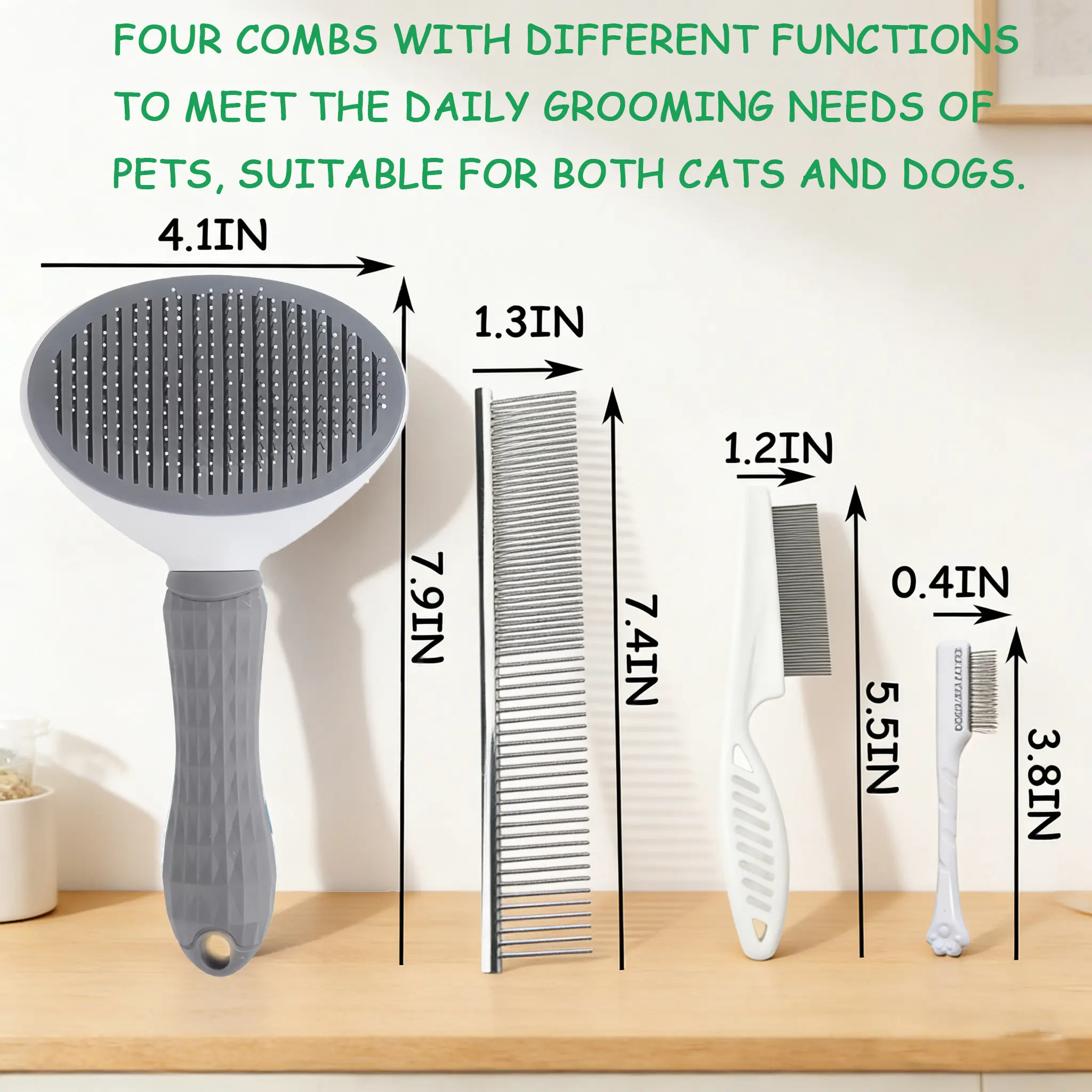 PetVibe™ 4-in-1 Professional Pet Grooming & Shedding Kit