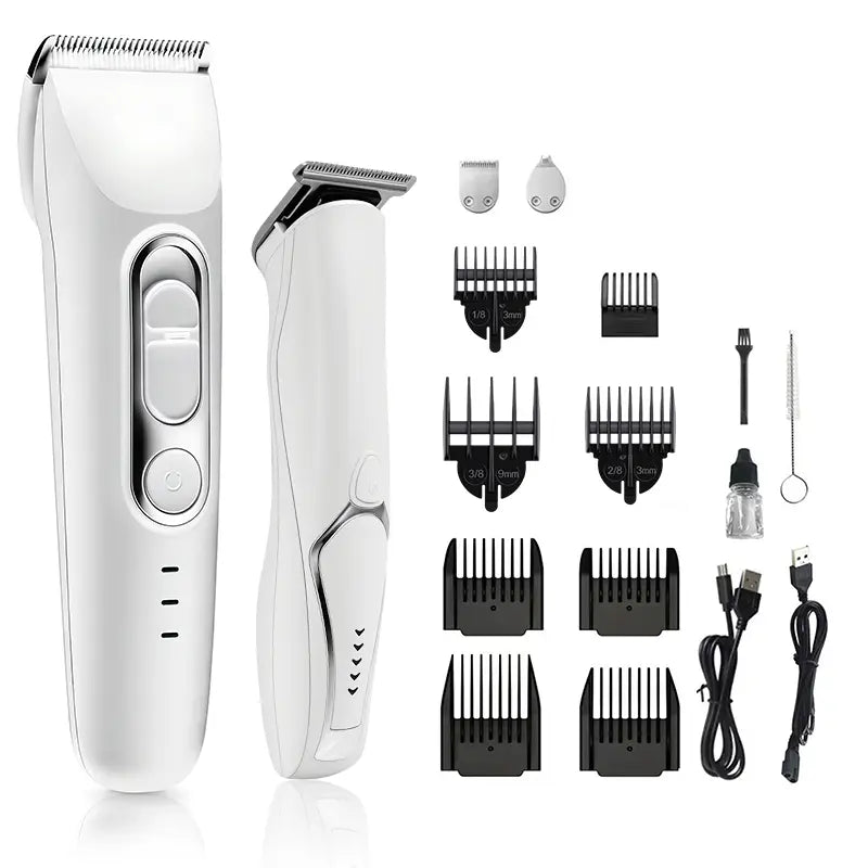 Professional 3-in-1 Pet Grooming Kit with Dual Trimmers, 15 Accessories, High-Speed 5800 RPM Motor, Rechargeable Battery, and Waterproof Design