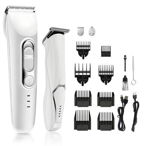 Professional 3-in-1 Pet Grooming Kit with Dual Trimmers, 15 Accessories, High-Speed 5800 RPM Motor, Rechargeable Battery, and Waterproof Design